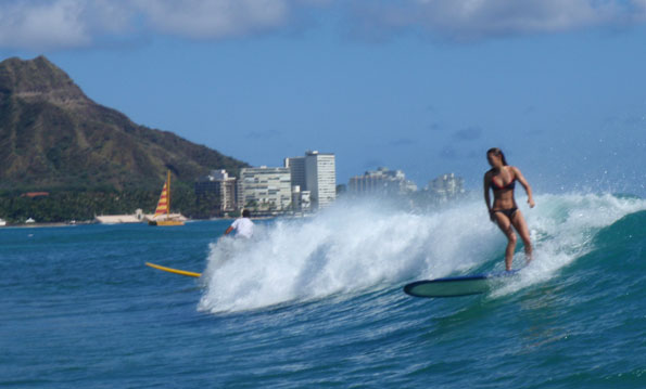 Surfing in Waikiki