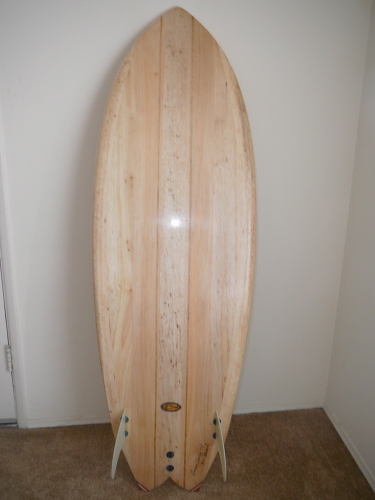 Balsa wood fish surfboard 5'7'' image 1